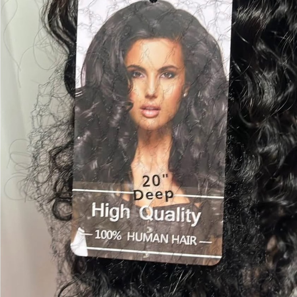 Deep Black Human Hair wig 20”